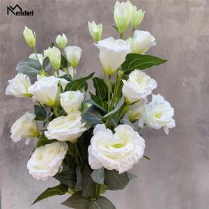 Wedding Flowers Meldel DIY Bouquet Artificial Flower Silk Lisianthus Home Party Table Decoration Fake Rose Arrangement