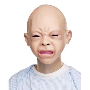 Novel Latex Rubber Creepy Cry Baby Face Head Mask Halloween Party Costume Decorations Y2001032925