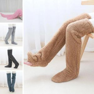 Damensocken, 1 Paar Kniewärmer, Gelenke, kältebeständig, Strumpfärmel, Oberschenkelhoch, bequeme Beinschützer, verdickt, flauschig, lang