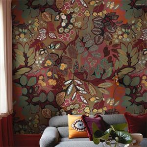 Wallpapers Custom Papel De Parede 3D Wallpaper Retro American Flower For Living Room TV Wall Cloth Mural Bedroom Background