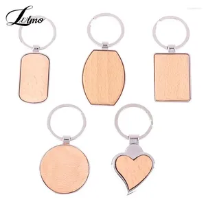 Keychains Blank Unfinished Engravable Wooden Pendant Tag Key Chains Ring Id Dog Tags Dogtags Personalization Wood Keychain Gifts