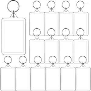 Chaveiros 20 pcs 1.3 2 polegadas Acrílico Po Frame Keychain Retângulo Snap-In Inserir Personalizado Chaveiro Em Branco para Projetos DIY