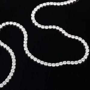 2024 Hot Sale Custom Tennis Chain Halsband 5mm Round Moissanite Diamond Tennis Necklace Mens Party SMYELLT 20 tum