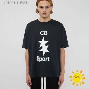 T-shirt da uomo 24SS High Street Royal Blue Nero Bianco Casual Allentato Cole Buxton T Shirt Minimalista Star Slogan CB T-shirt Tee Inside Tag T240202