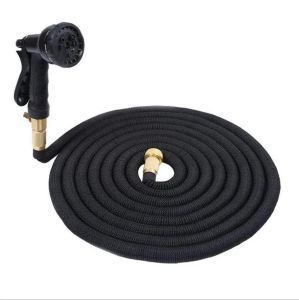 50FT Expandable Garden Watering Hose Flexible Pipe With Spray Nozzle Metal Connector Washing Car Pet Bath Hoses LL