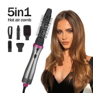 5 In 1 Multifunctiona Air Comb Negative Ion Hair Dryer Volumizing Salon Styling Tools Blow Dryers Hairdryer Curl Brush 240130