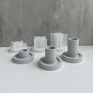 Craft Tools Candle Holder Base Ornament Silicone Mold Round Small And Large Plaster Drip Mould Molds For Concrete