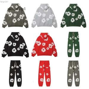 Denim Tear Hoodie Sweatpants Mens Trousers Free People Movement Clothes Sweat Suit Sweatsuits Green Red Black Ready Made Tears 334 DFYD