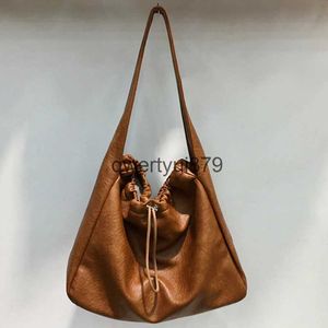 Bolsas de ombro bolsas vintage tote para mulheres designer de luxo andbags e bolsas 2023 novo em pu pele macia cordão nas axilas soulderh2422