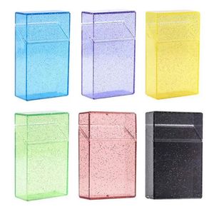 Colorful Plastic Portable Tobacco Cigarette Case Holder Storage Flip Cover Box Pretty Transparent Innovative Protective Shell Smoking Accessories Wholesale