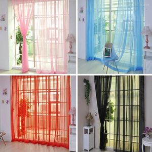 Curtain 2mx1m Solid Color Tulle Window Curtains For Living Room Kitchen Modern Sheer Bedroom Fabric Drapes