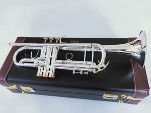 Kaluolin Stradivariutrumpet LT197S 99 Autentyczny podwójne srebrne poszycie B Flat Professional Trumpet Top Musical Instruments Brass 00