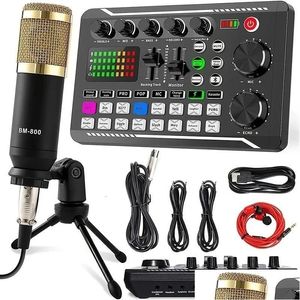 Microfones Streaming Kit de Microfone com O Mixer e Conjunto de Condensador para Podcast Transmissão ao Vivo Entrega Eletrônica A/V Accessor Otagd