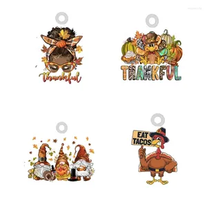 Charms 10st Thanksgiving Mama Dwarf Turkiet Akryl för DIY örhängen Halsband Keychain Tillbehör Partihandel