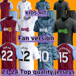 23 24 Aston Villas Soccer Jerseys Kit Kit Home 2024 Aston Villas Football Shirt Training Away Fan Player Camisetas Mings Mingn Buendia Watkins Maillot Foot