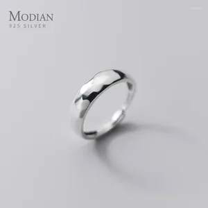 Cluster Rings Modian 925 Sterling Silver Geometric Cut Resizable Finger For Women Men Simple Stapble Wedding Bands Fine SMYELLY