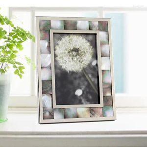 Quadros Multi-tamanho Natural Shell Flanela Po Design Moderno Metal Picture Frame Quarto Cabeceira Aniversário de Casamento