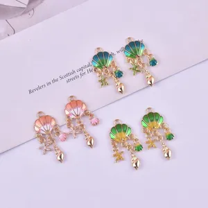 Charms Mix 10pcs/pack Ocean Shell Snail Metal For Earring Necklace Jewelry DIY Making