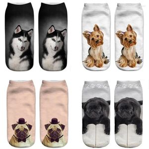 Women Socks Design Pattern 3D Print Animal Dog Casual Cartoon Unisex Low Cut Ankle For Man Free Ship