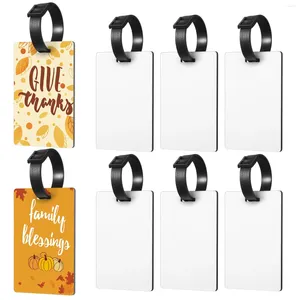 Hooks 8/16 Set Sublimation Blank Luggage Tag With Straps Heat Transfer Double Side MDF Travel Bag Baggage Tags DIY ID