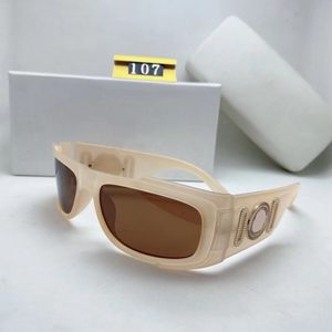 107 Men Kadın Güneş Gözlüğü Sargısı Dikdörtgen Şekil 67mm Moda Güneş Gözlüğü UV400 Güneş Gölgeleri Gözlük Vintage Oval Güneş Gözlükleri Dağcı Balıkçılık için Basit