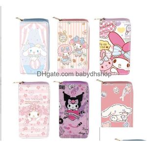 Girl Cute Kuromi Melody Mti Function Flower Print Purse Childre Accessories Big Capactiy Bag Kids Birthday Gift Drop Delivery Dh0Yl