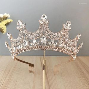 Saç klipleri Forseven Kadın Kızlar Doğum Günü Partisi Baş Bantları Parlayan Kristal Tiaras ve Gelin Noiva Düğün Döviz Prenses Diadem