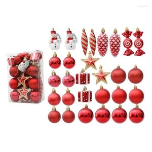 Party Decoration 20/29st Box Christmas Tree Hanging Pendants Balls Snowman Star Ornaments Home Decorations 2024 Year Gift