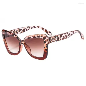 Solglasögon 2024 Luxury Cat Eye Women Vintage Fashion Oversize Mirror Sun Glasses Female Retro Summer Style Big Frames glasögon