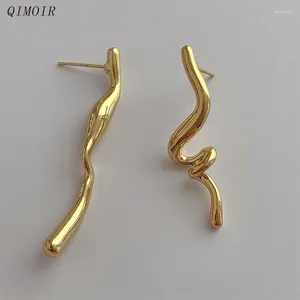 Stud Earrings Copper Asymmetrical Long Drop For Women Metal Stick Post Studs Trendy Styles Fashion Designer Jewelry Gifts C1232