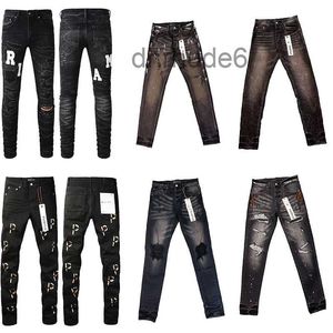 Purple Jeans Amirs Designer Puple Mens Skinny Luxury Denim Pant Estruerad Ripped Biker Black Blue Jean Slim Fit Motorcykel 7to4