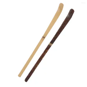 Colheres de chá 180 10 10mm Utensílio de cozinha de madeira Teaware Spice Gadget Folha Matcha Sticks Colher Ferramenta de cozinha de bambu preto