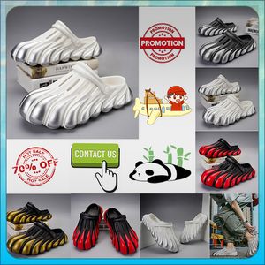 Designer Casual Platform Half Pack Slippers Summer Sliders Män Kvinnor Graffiti Bone White Slides Sandaler Anti Slip Wear Resistant Memor Moft Tjock Cushion Slipper