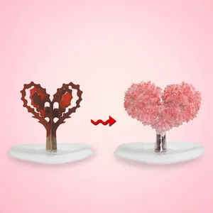 Dekorative Blumen Magischer wachsender Baum Papier Sakura Kristallbäume Desktop Kirschblütenspielzeug