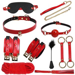 10st/set SM Erotic Training Bunded Sex Handbojor Bondage Set Erotic Whip Webbing Set Adult Toys Sexiga Toy Sexual Products Sexxx 240130