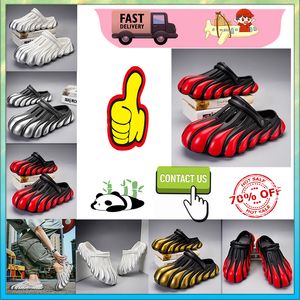 Designer Casual Platform Half pack slippers summer sliders men women Graffiti Bone slides sandals Anti slip wear resistant soft thick cushion slipper