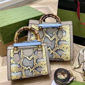 Bambu Çanta Tote Çanta Alışveriş Çantası Çanta Çantası Çanta Python Desen Kare Cüzdan Çifti İki Omuz Kayışı Yüksek Kalite286i