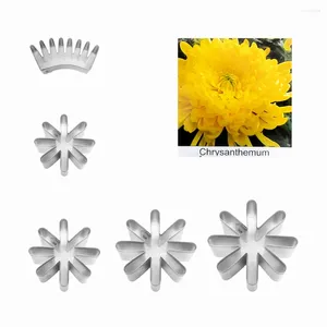 Baking Moulds Chrysantnemum Fondant Sugar Flower Cutters Cake Decorations Polymer Clay Cold Porcelain Gumpaste Tools