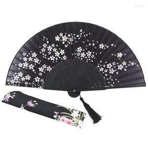 Decorative Figurines Charming Elegant Modern Woman Handmade Bamboo Silk 8.27inch(21cm) Folding Pocket Purse Hand Fan Collapsible Transparent