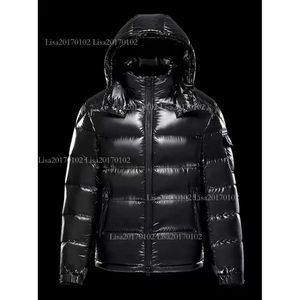 Mens Designer Winter Monc Puffer Short Glossy Down Jacket Huven Pares snygga mångsidiga bröddräkt Solid färgrockar för män och kvinnor