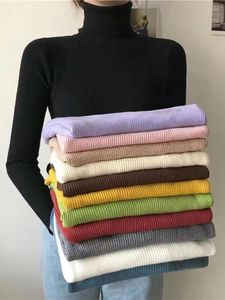 Kadın Sweaters Bayanlar Sıradan Burtleneck Kazak Top Kış Moda Kadın Mutu Sıcak Tops 2024 Sonbahar Basit Kadınlar Temel Külot Elastik