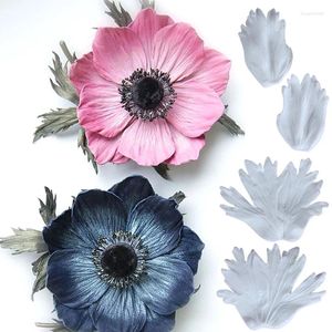 Baking Moulds Flower Anemone Leaves Petals Silicone Fondant Mould Cake Decor Tool Chocolate Gumpaste Mold Sugarcraft Bakeware Kitchen Gadget