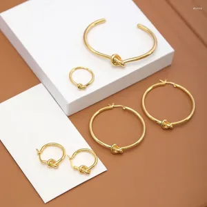 Kolye küpeleri Set Fransız Tasarımcı Marka Knot Açık Yüzük Bangle Kadınlar Moda Lüks Takı Hediyesi