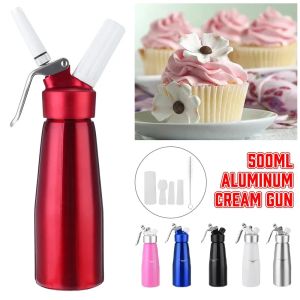 Partihandel Creative 500 ml Aluminium Cream Gun Fresh Cream Foamer Chargers Whipped Dessert Cream Dispenser Whipper Cake Making FY4413 SS0202