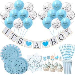 Decoração de festa chá de bebê menina menino decorações é um banner oh balões gênero revelar decoração de aniversário crianças suprimentos