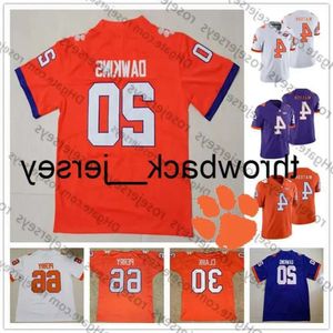 NCAA Thr Clemson Tigers #20 Brian Dawkins 30 Dwight Clark 66 William Perry 4 Deshaun Watson Steve Fuller Ritirato Arancione Viola Bianco Jer High