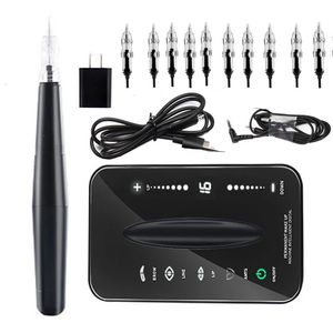 Pekskärm Tatueringsmaskinsatser för mikropigmentering Digital LCD Permanent Makeup Microblading Eyebrow Tattoo Machines Gun240129