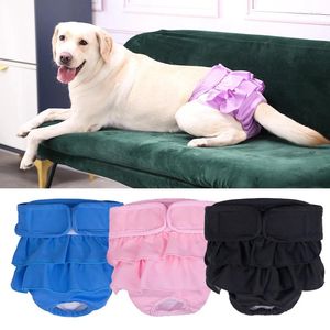 Cão vestuário reutilizável fêmea pet calças fisiológicas lavável grande calcinha sanitária fraldas para cães médios grandes mascotas suprimentos