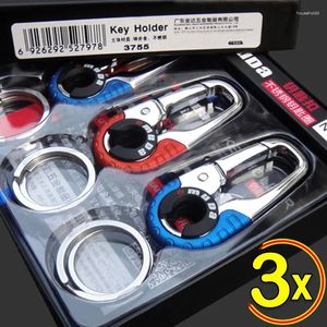 Keychains 3pcs Men's Keychain Hook Stainless Steel Buckle Outdoor Carabiner Climbing Tool Double Ring Car Fishing Key Accessories