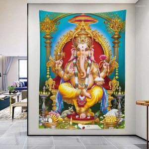 Tapestries 6 Sizes 3D Indian Buddhist Culture Buddha Shiva And Ganesha Tapestry Wall Hanging Believer's Bedroom Home Decoration